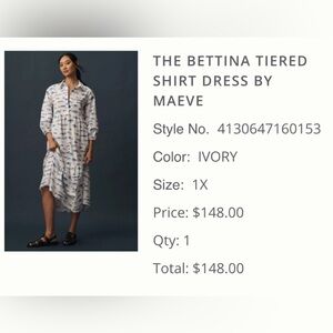 Bettina Tiered White and Blue Fish Shirt Dress by Maeve